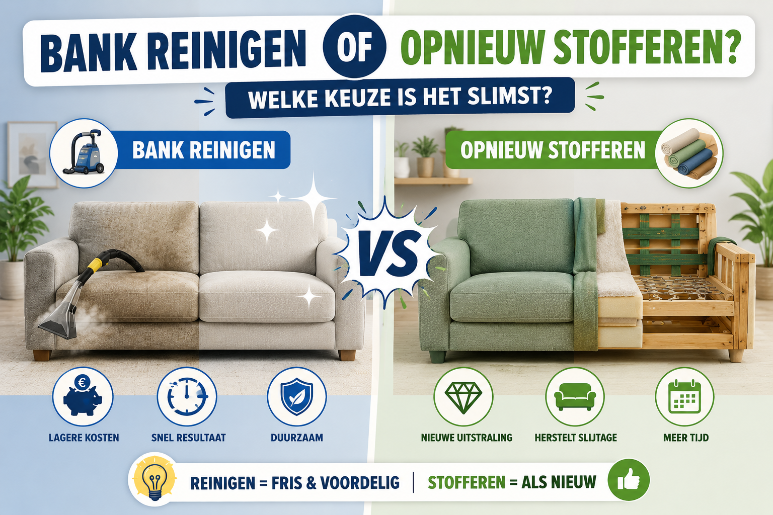 bank reinigen of stofferen