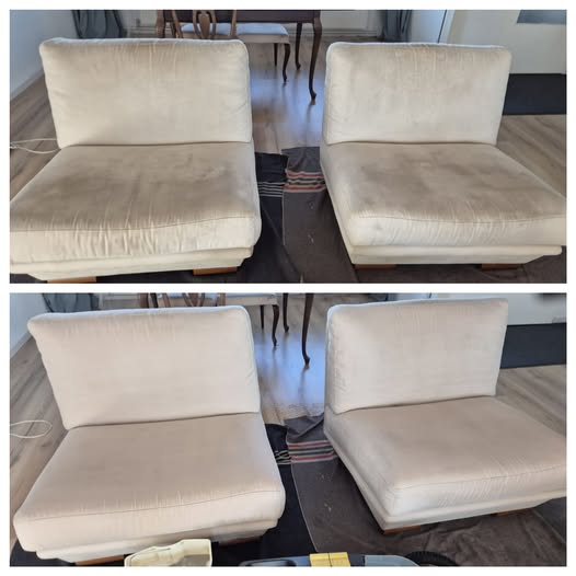 stoelen reinigen voor en na